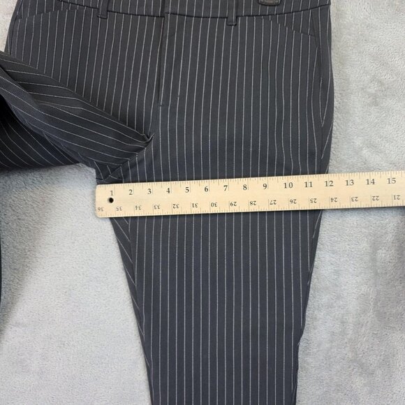 Old Navy Pants Womens Size 10 Gray Pinstripe High Rise Pixie Skinny Ankle Dress - Picture 6 of 12